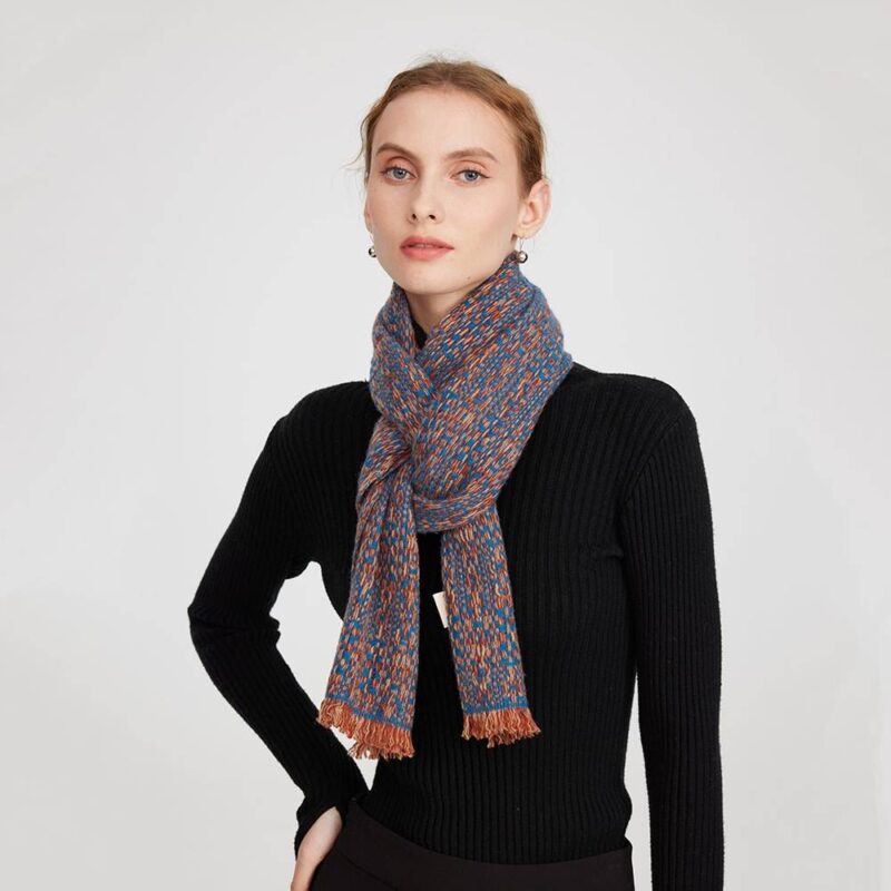 Jan Pure Cashmere Space-dyed Scarf - Ink BLue - Image 3