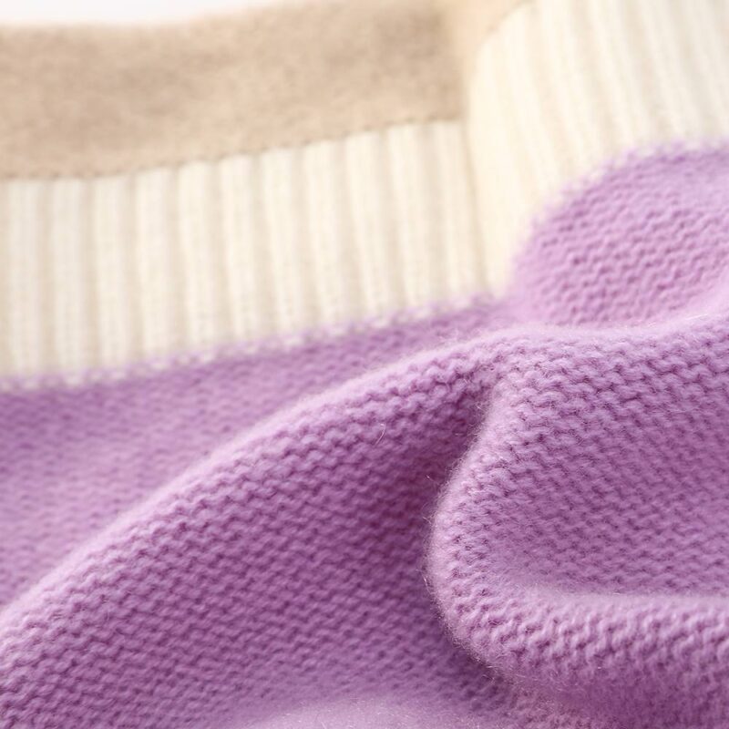 Berretto in cashmere a blocchi di colore Jasmine - immagine 8