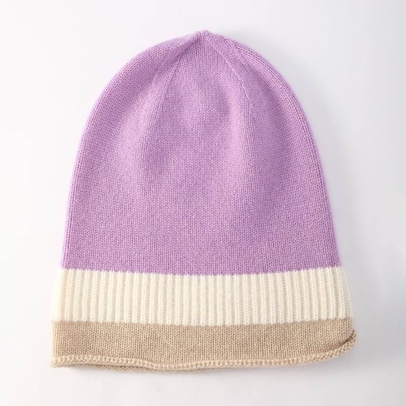 Berretto in cashmere a blocchi di colore Jasmine - immagine 5