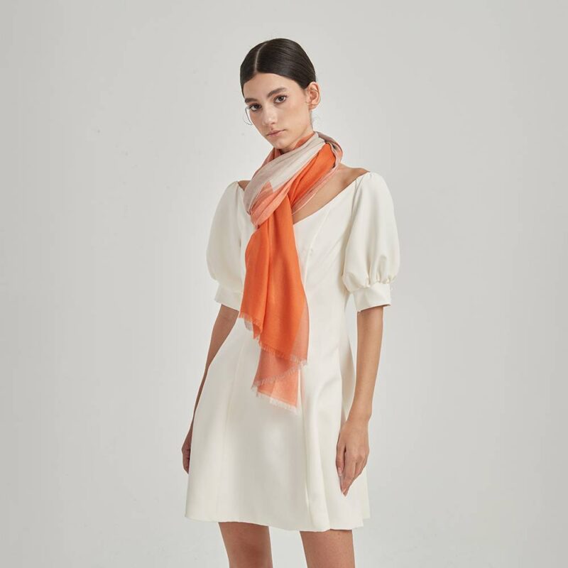 Kono Checked Featherlight Cashmere Scarf Wrap - Image 3