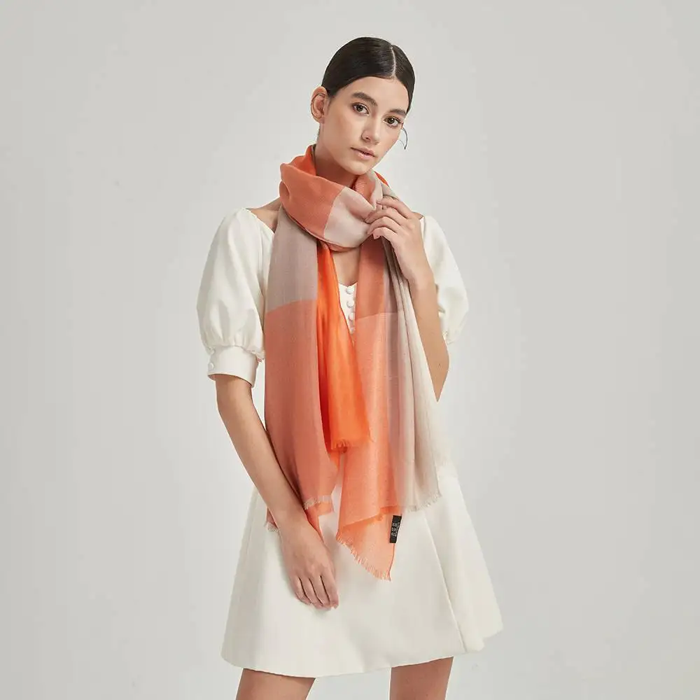 Kono 26 Kono Checked Featherlight Cashmere Scarf Wrap - Image 1
