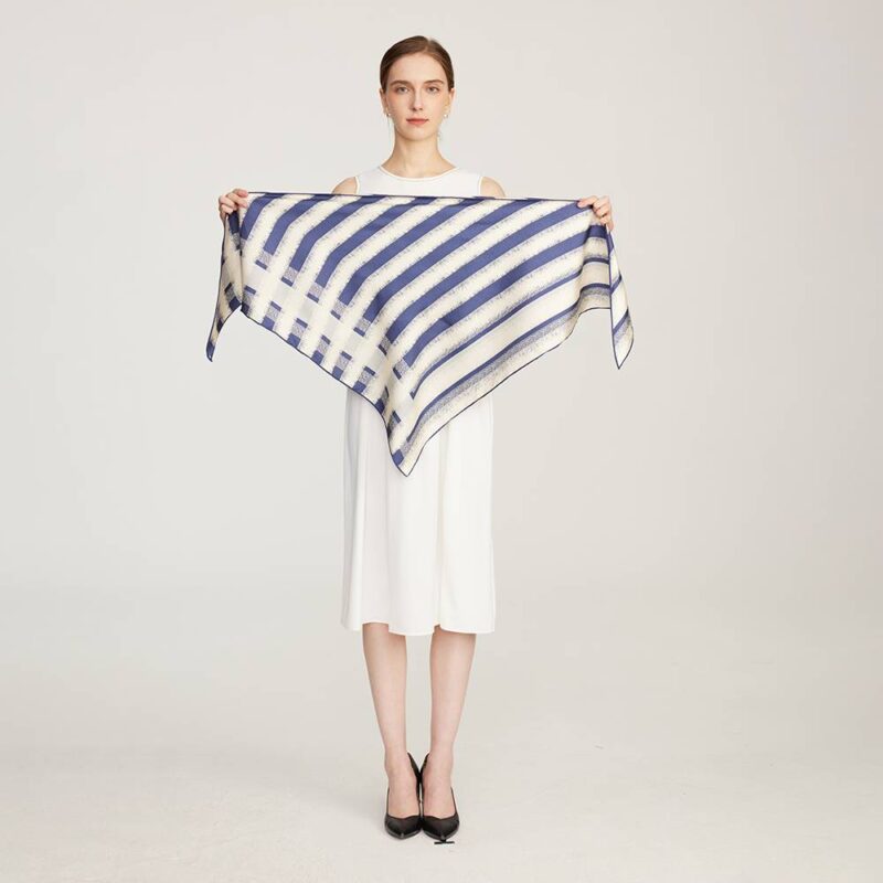 Lan Striped Silk Neckerchief Scarf - Image 2