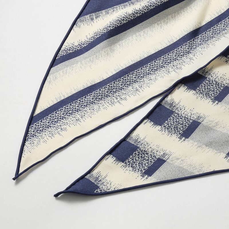 Lan Striped Silk Neckerchief Scarf - Image 5
