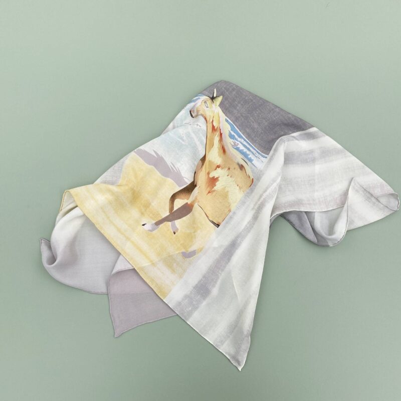 Rin Horse Square Silk Scarf - Image 5