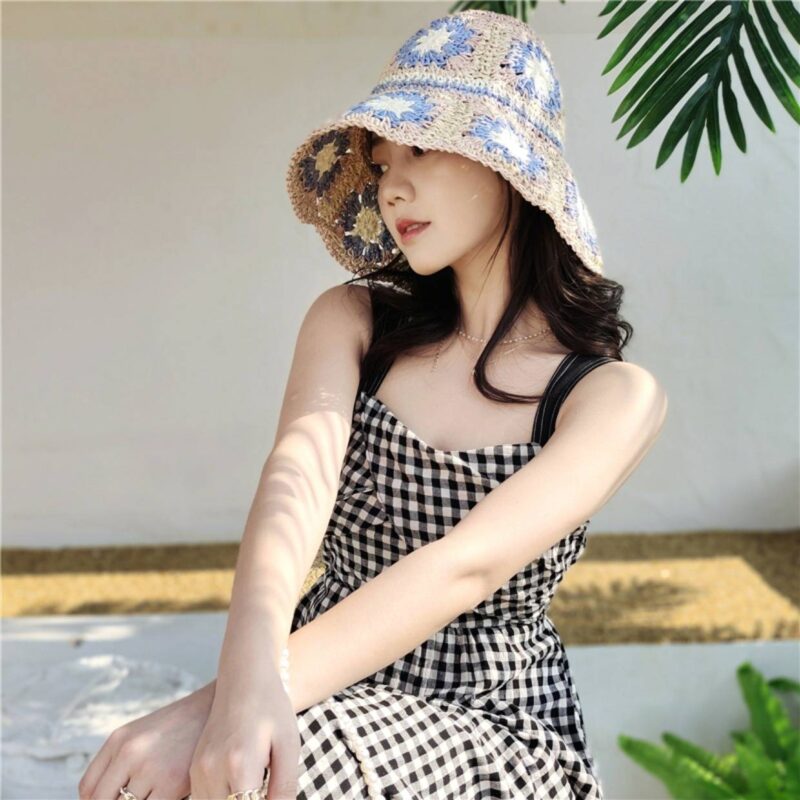 Bae Floral Straw Crochet Cloche Hat – Image 5