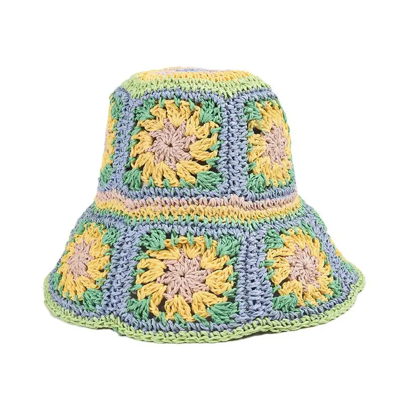 Bae Floral Straw Crochet Cloche Hat