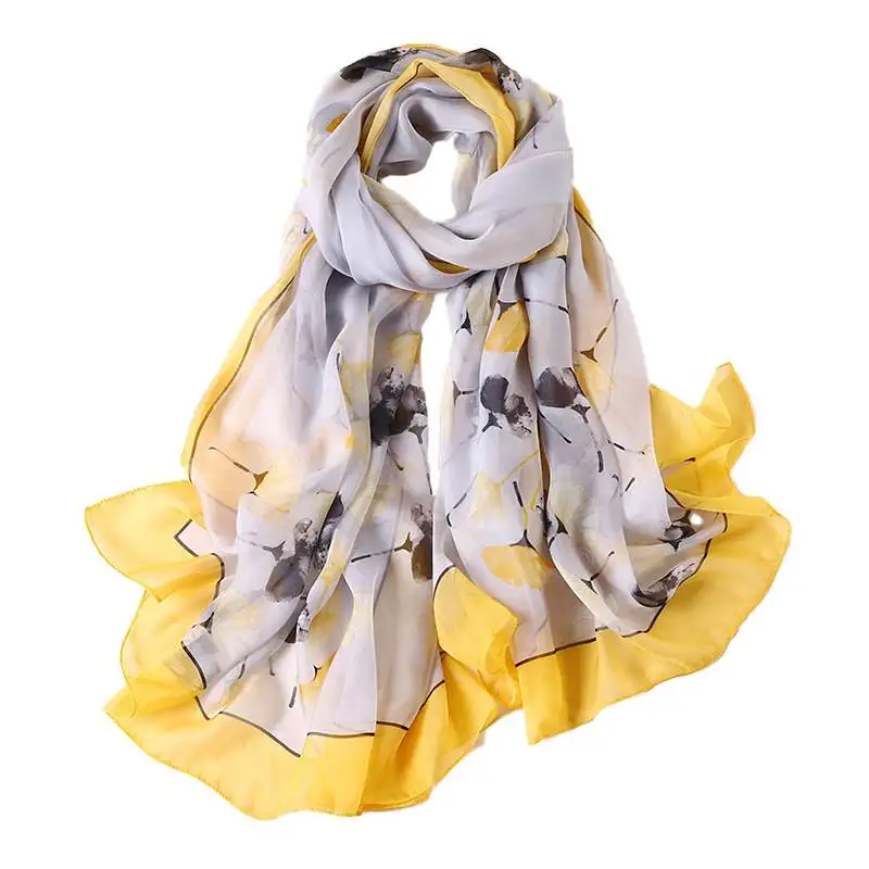 Aara Ultra Light Floral Large Silk Scarf Wrap