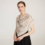 Aletta Striped Large Square Silk Scarf