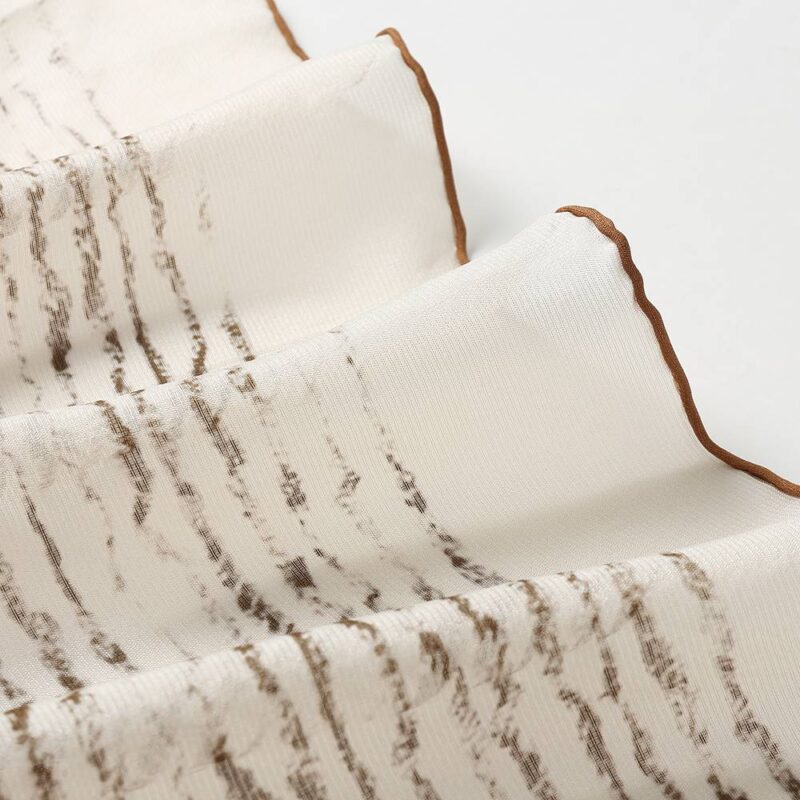 Aletta Striped Large Square Silk Scarf - Image 6