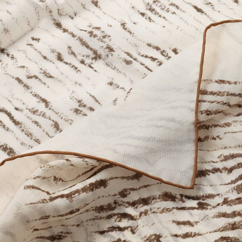 Aletta Striped Large Square Silk Scarf - Image 5