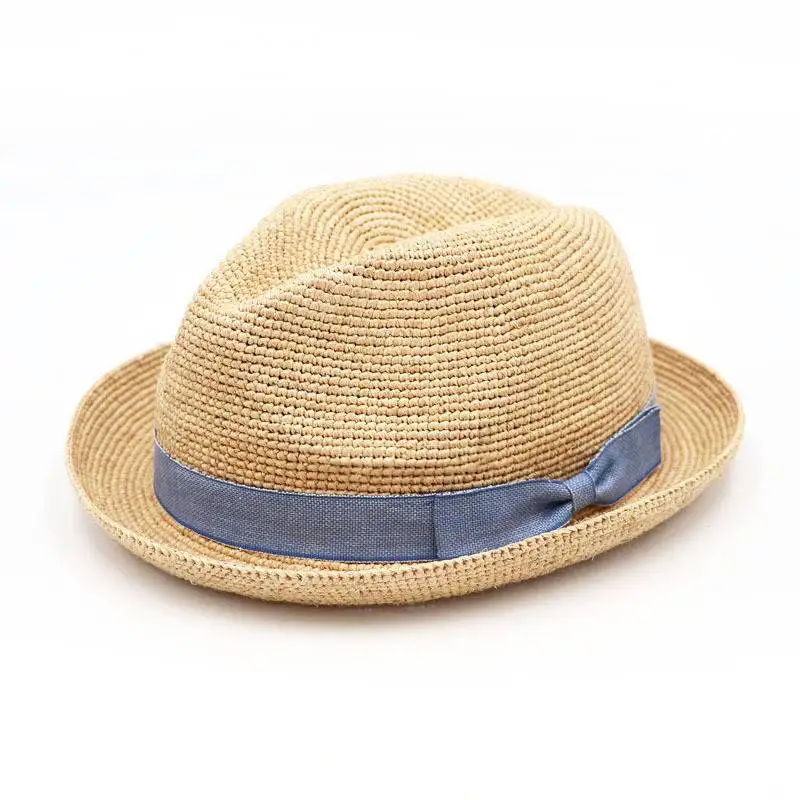 Gabi Raffia Crochet Fedora Hat