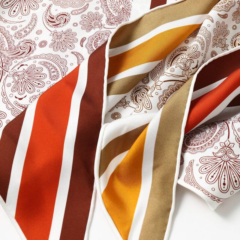 Sciarpa Avni con fazzoletto in seta con stampa paisley su due lati - immagine 5