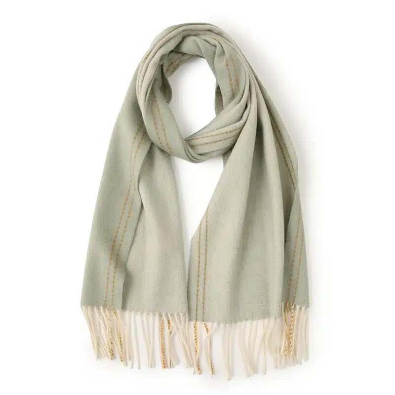 Deva Reversible Cashmere Scarf - Laurel Green - Image 5