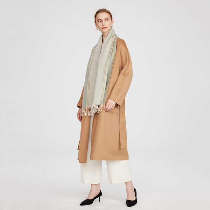 Deva Reversible Cashmere Scarf - Laurel Green - Image 2