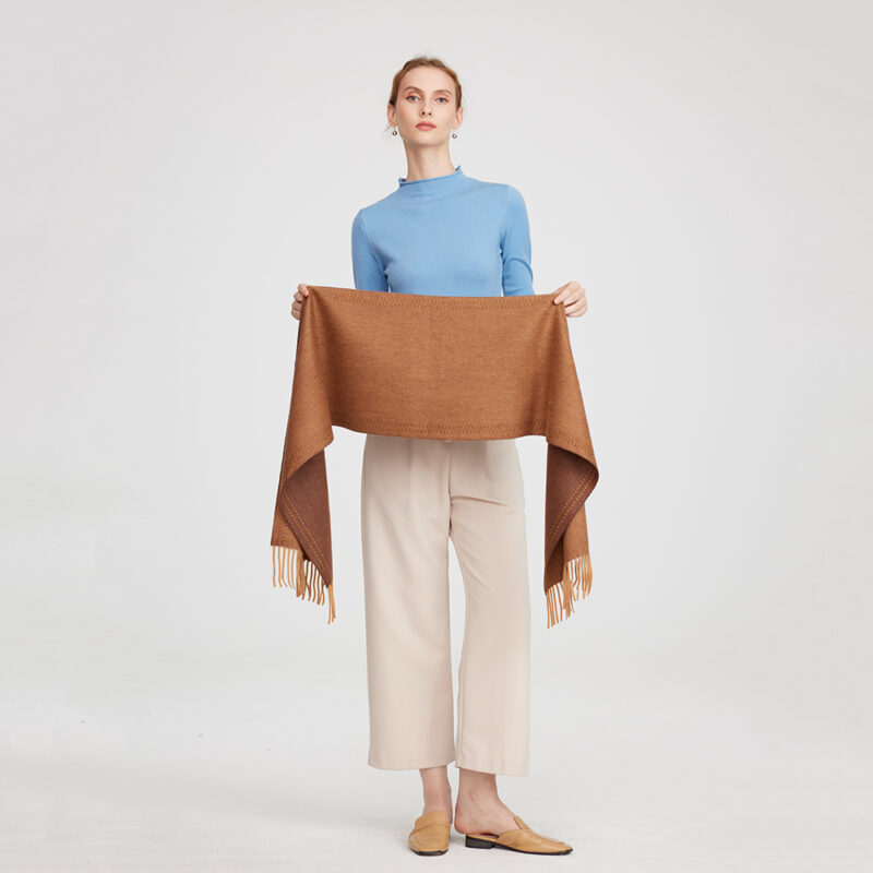 Deva Reversible Cashmere Scarf - Brown - Image 2