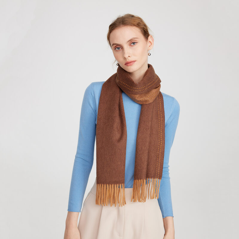 Deva Reversible Cashmere Scarf - Brown - Image 3