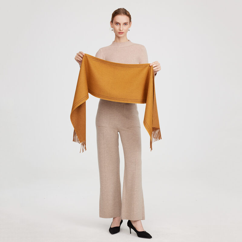 Deva Reversible Cashmere Scarf - Cocoa Brown - Image 2