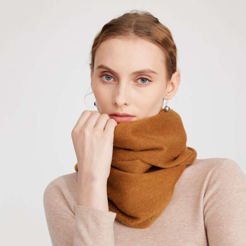 Deva Reversible Cashmere Scarf - Cocoa Brown - Image 4