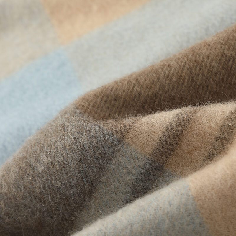 Ember Check Cashmere Scarf - Light Blue - Image 5