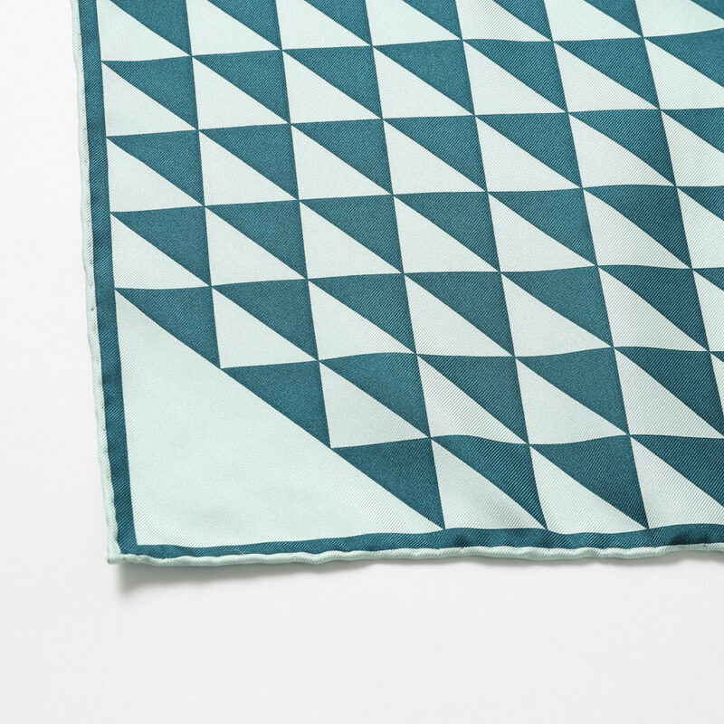 Ariella Triangle Line-Print  Square Silk Scarf - Image 6