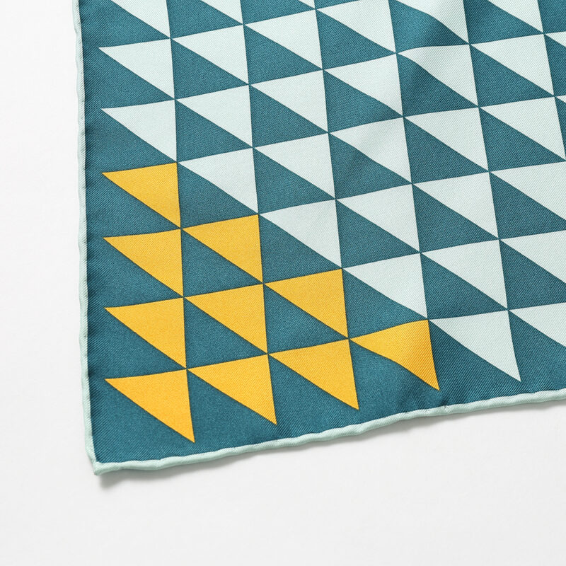 Ariella Triangle Line-Print  Square Silk Scarf - Image 5