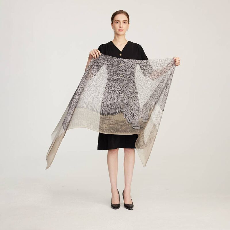 Avia Buffalo - Sciarpa di seta con frange - Wrap - immagine 2