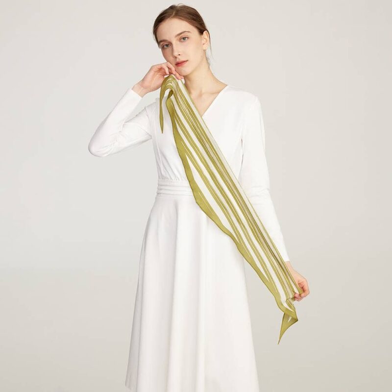 Ike Striped Neckerchief Silk Scarf - Image 2