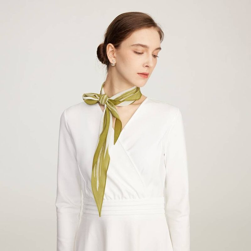 Ike Striped Neckerchief Silk Scarf - Image 3