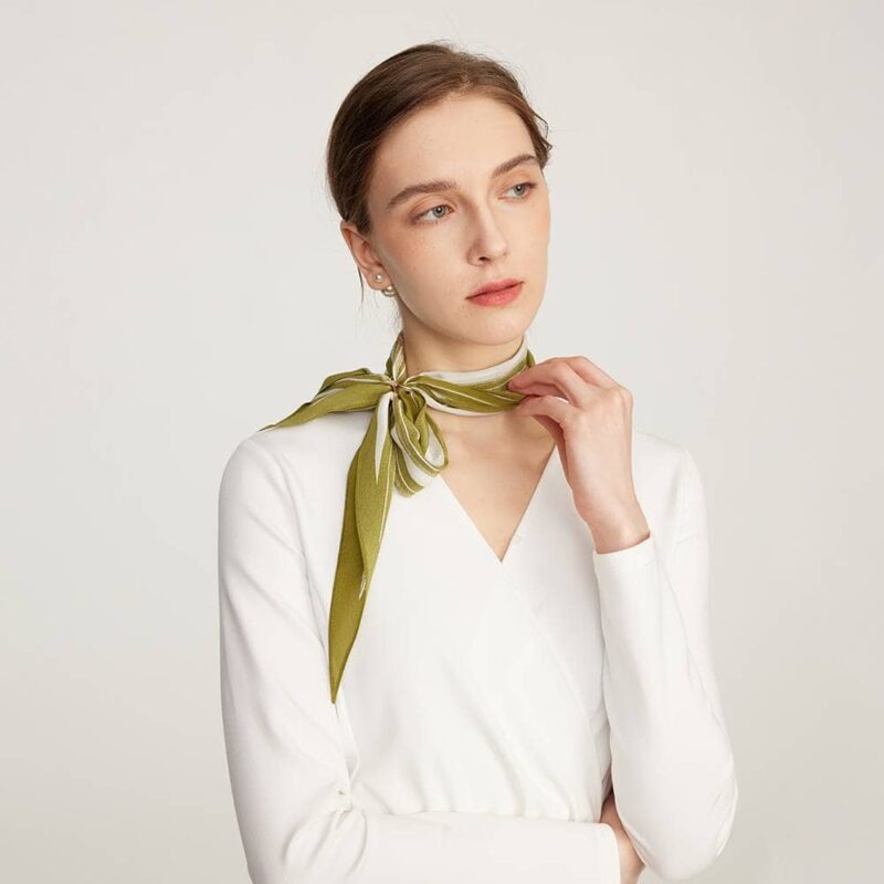 Ike Striped Neckerchief Silk Scarf - Image 4