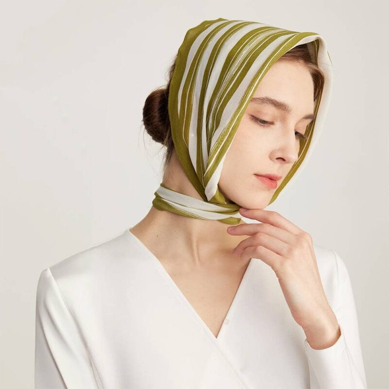 Ike Striped Neckerchief Silk Scarf - Image 5