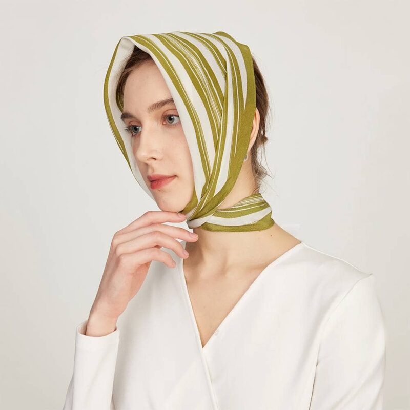 Ike Striped Neckerchief Silk Scarf - Image 6