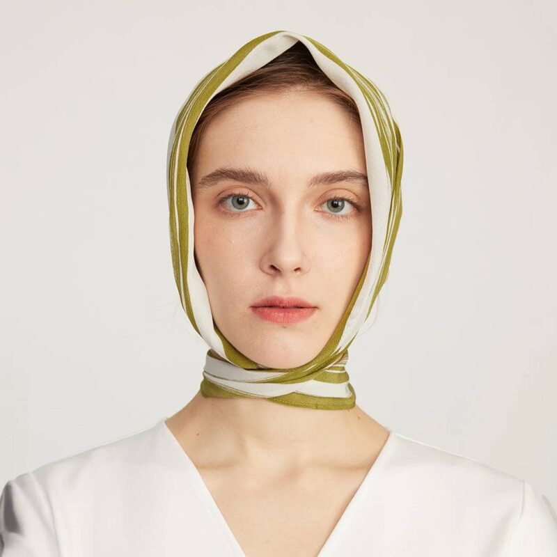 Ike Striped Neckerchief Silk Scarf - Image 7