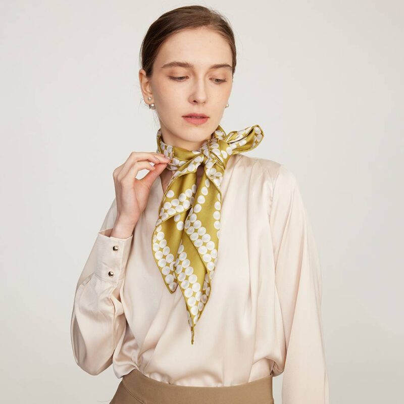 Roi Pearl Print Square Silk Scarf - Image 6