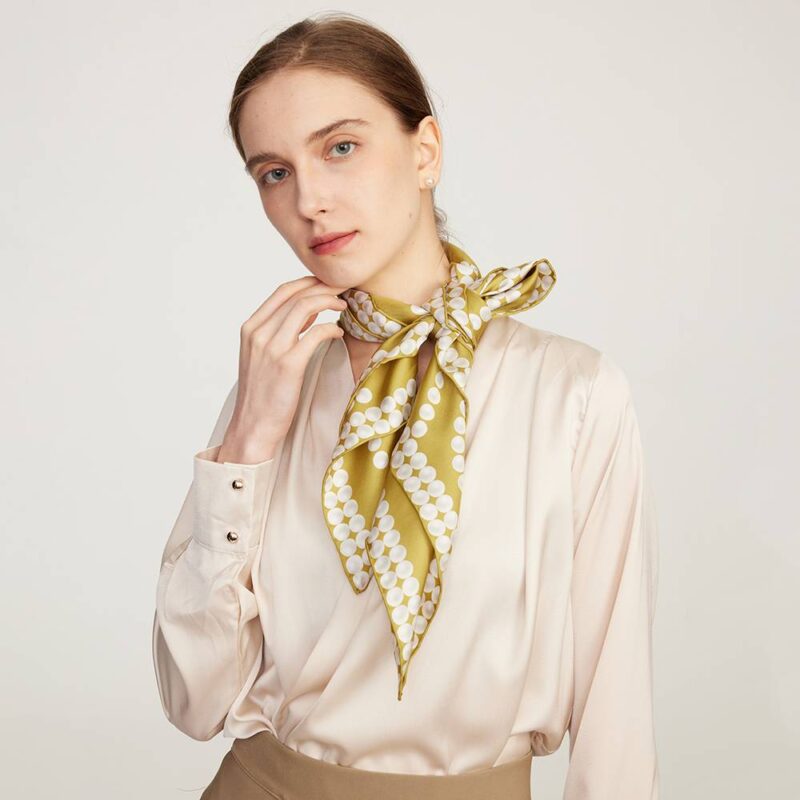 Roi Pearl Print Square Silk Scarf - Image 7