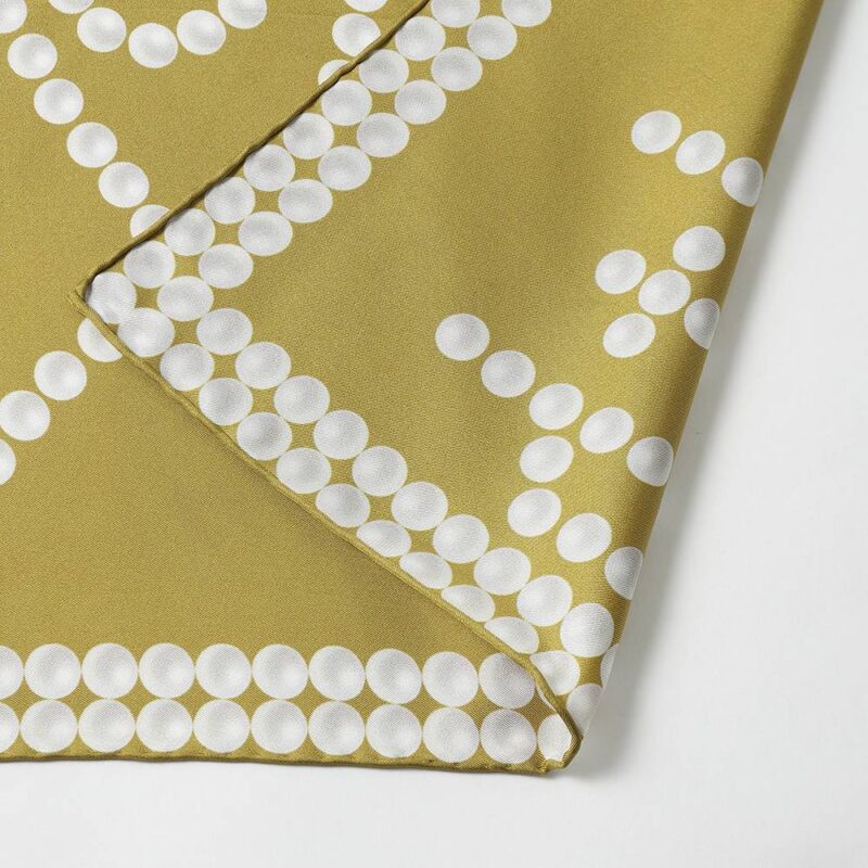 Roi Pearl Print Square Silk Scarf - Image 9