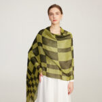 Nami Check Featherlight Cashmere Scarf Wrap
