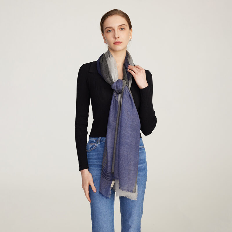 Dia Farbblockierter federleichter Kaschmirschal Wrap – Bild 4