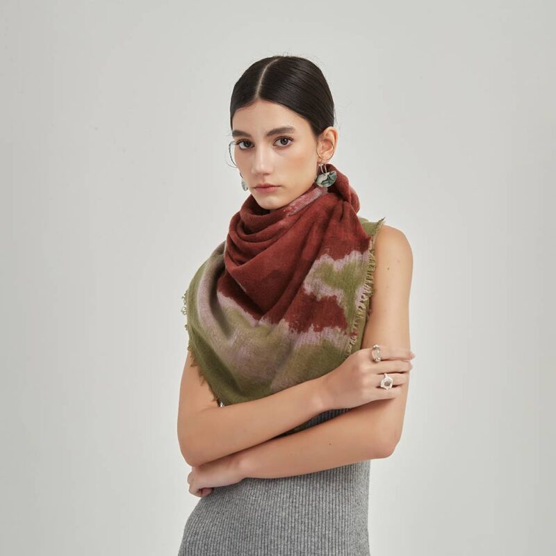 Faya Square Cashmere Scarf Wrap - Image 5