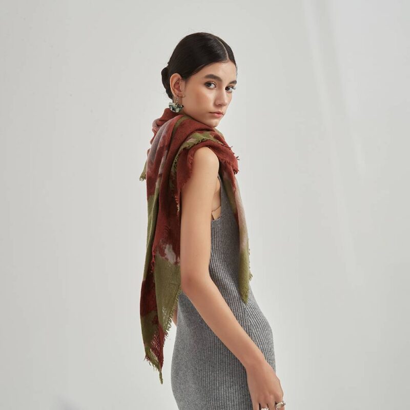 Faya Square Cashmere Scarf Wrap - Image 4