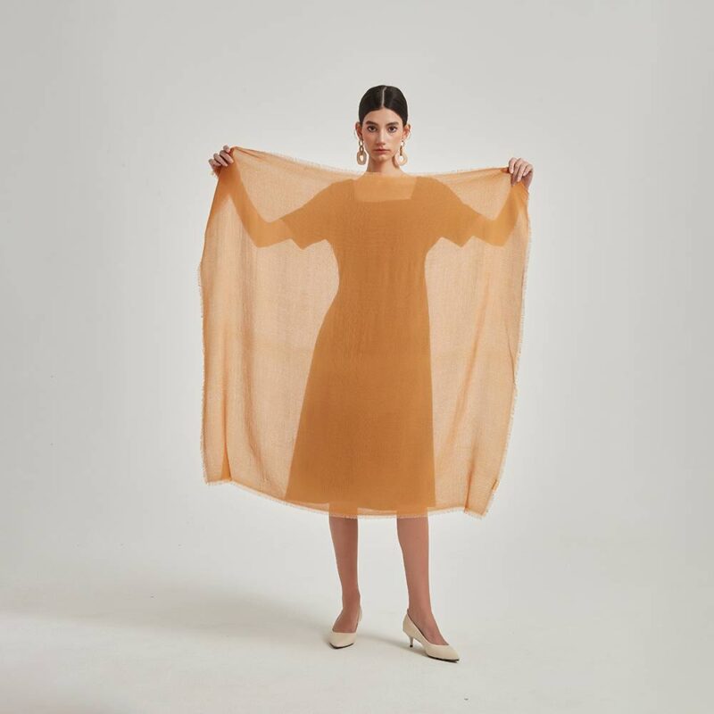 Zena Square Featherlight Cashmere Scarf Wrap - Image 2