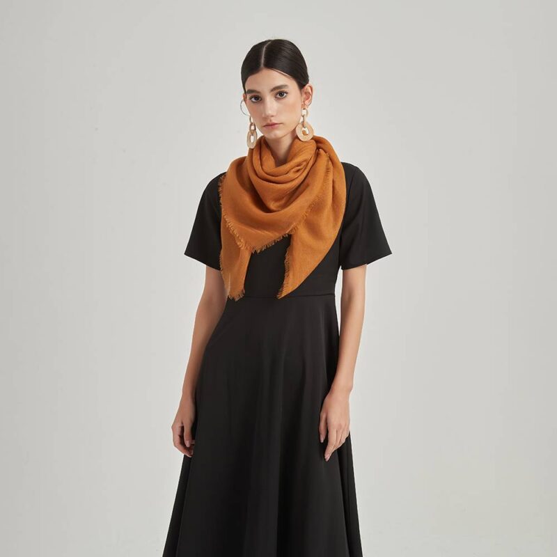 Zena Square Featherlight Cashmere Scarf Wrap - Image 3