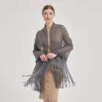 Alpa Featherlight Cashmere Tasseled Scarf Wrap