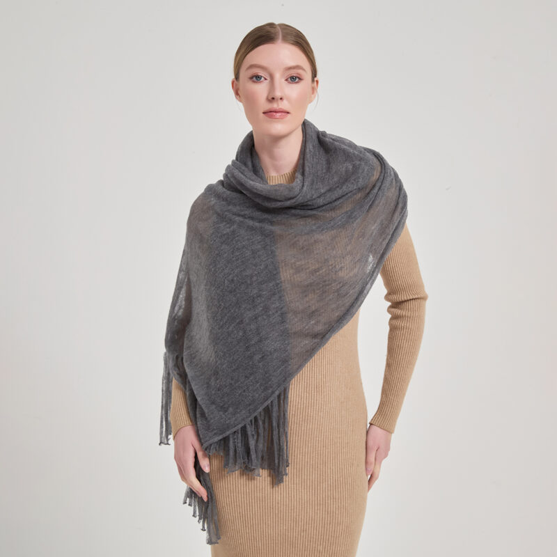 Alpa Featherlight Cashmere Tasseled Scarf Wrap - Image 3