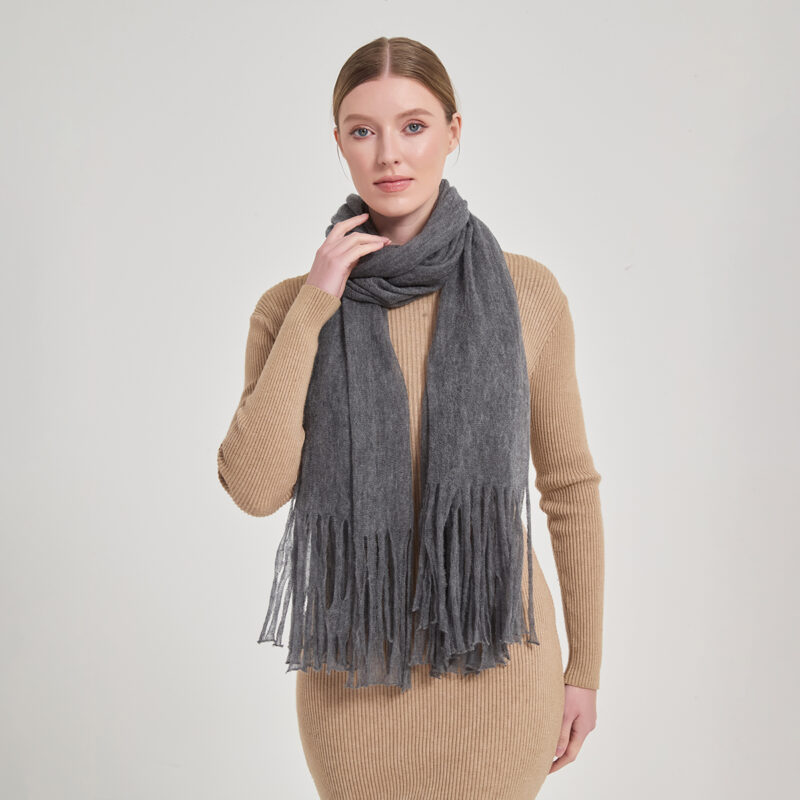 Alpa Featherlight Cashmere Tasseled Scarf Wrap - Image 4