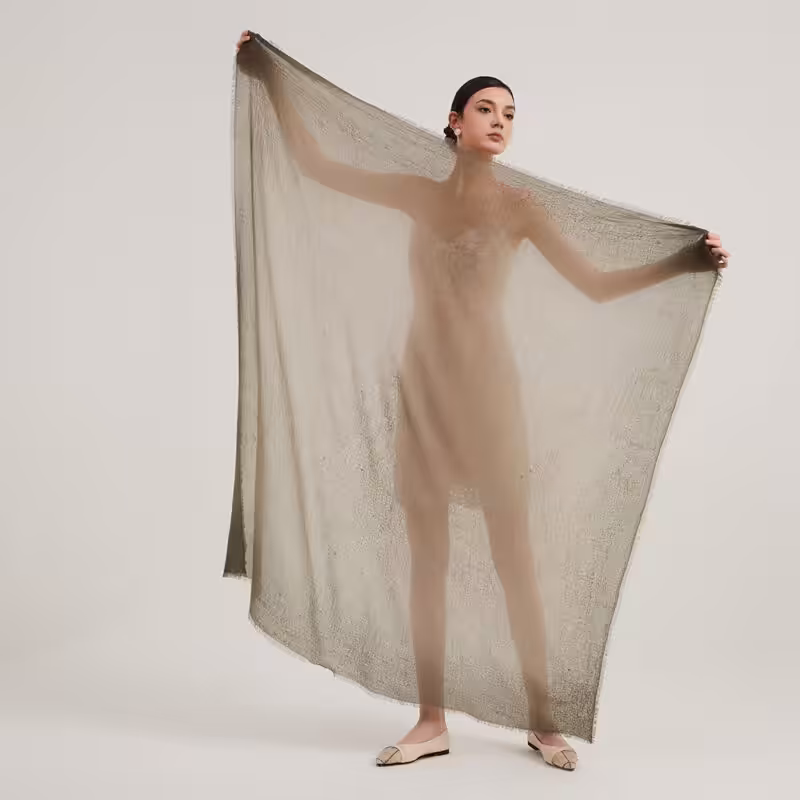Lora Gradient Featherlight Cashmere Scarf Wrap – Image 2