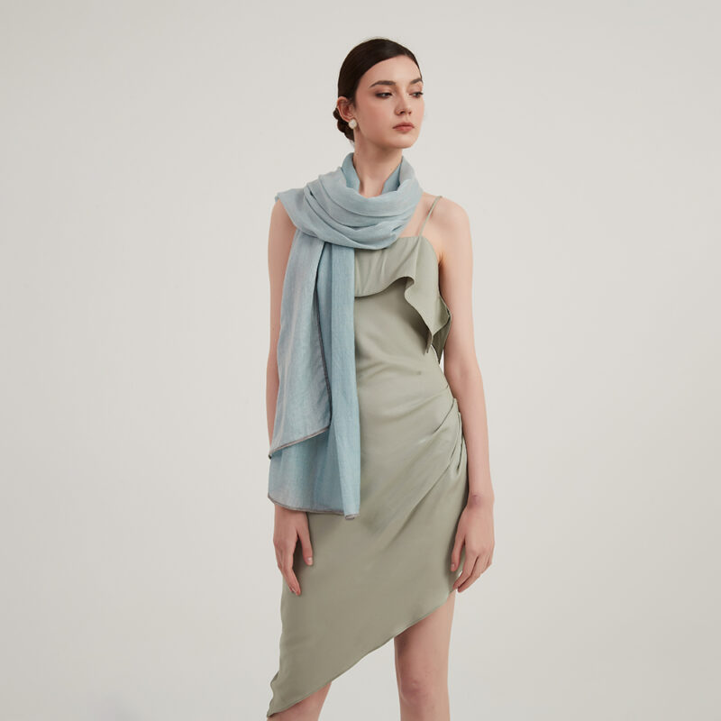 Vika Featherlight Wool Scarf Wrap - Image 5
