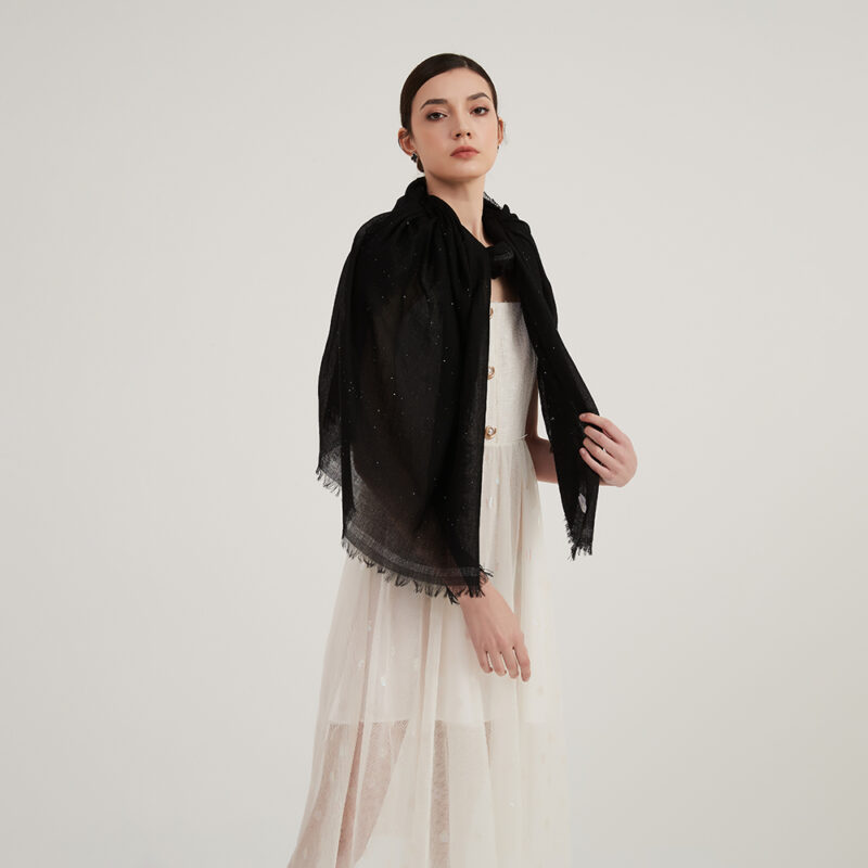 Amelia Featherlight Wool Scarf Wrap - Image 4