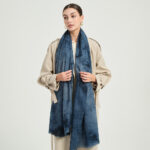 Elia Featherlight Lambswool Scarf Wrap - Dark Blue
