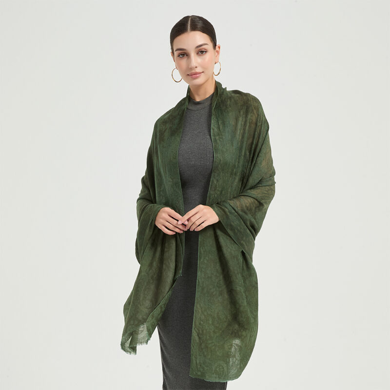 Elia Featherlight Lambswool Scarf Wrap - Hunter Green - Image 3