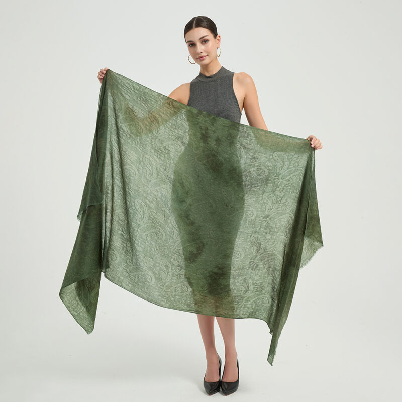 Elia Featherlight Lambswool Scarf Wrap - Hunter Green - Image 2